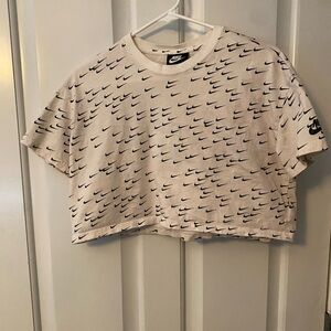 Nike Crop Top Black and White Swoosh